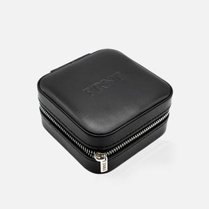 Black jewelLry case with 'FRNE' branding on a white background