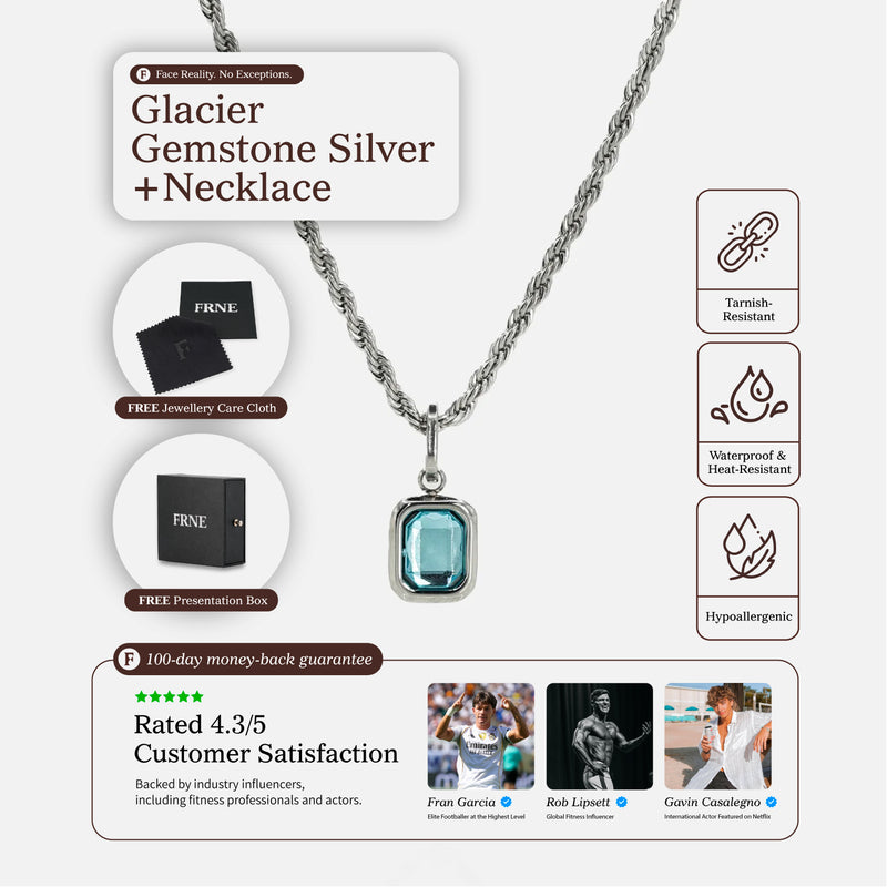 Piedra preciosa glaciar plateada