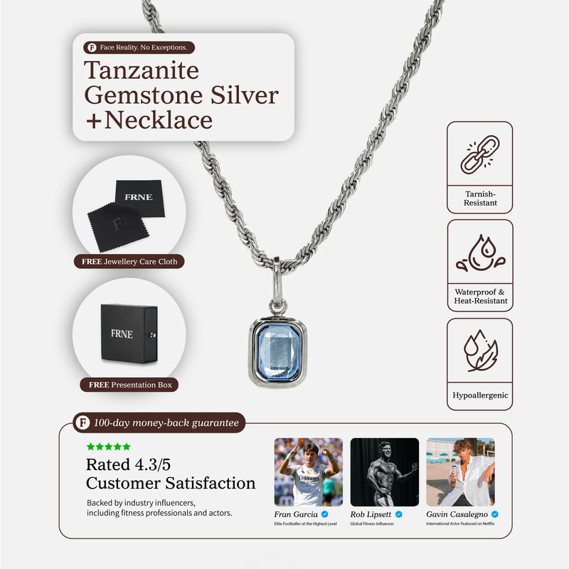 Piedra preciosa de tanzanita plateada