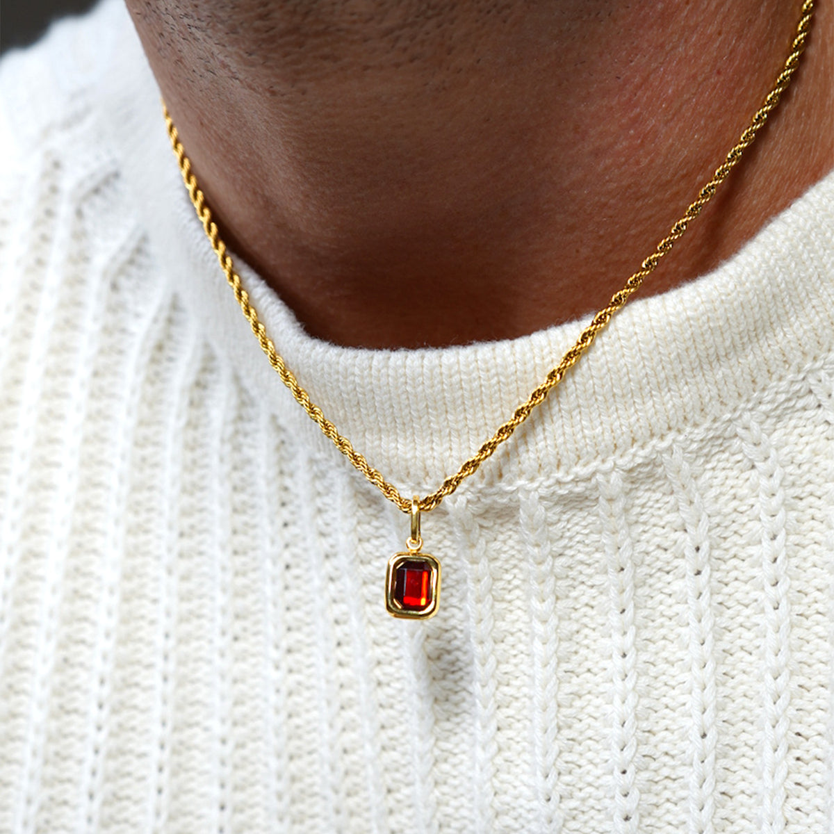 Ruby Flame Gemstone Gold