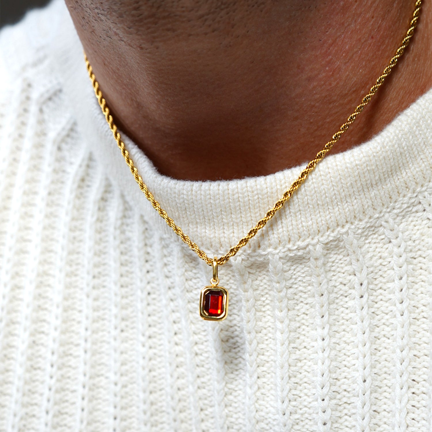 Ruby Flame Gemstone Gold