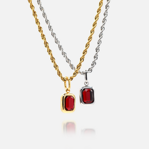 Ruby Flame Gemstone Gold